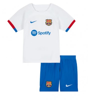 Lacne Dětský Futbalové dres Barcelona 2023-24 Krátky Rukáv - Preč (+ trenírky)